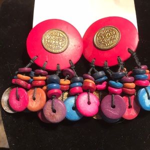 Large colorful earrings